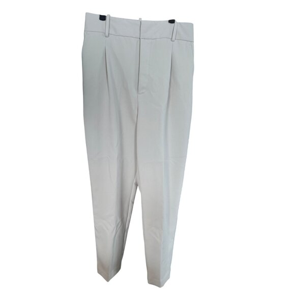 ZARA Womens Beige Trousers Size L Polyester/Viscose Blend - Picture 1 of 16